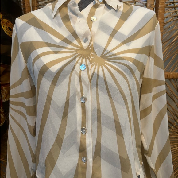 Vintage nwt Paolo Santini chiffon silk retro boho blouse - Picture 2 of 6